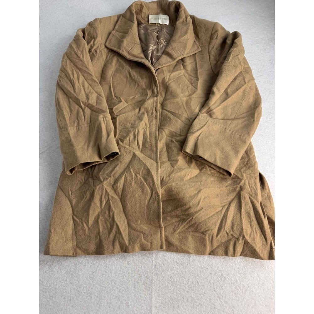Fleurette Coat Womens 14 Beige‎ Baby Camelhair Loro Piana Mid Length Lined